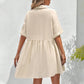 Shirt Neck Short Sleeve Button Midi Dress
