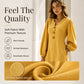 Women's Casual V-Neck Maxi Dress with Puff Sleeve