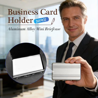 Aluminum Alloy Mini Briefcase Business Card Holder