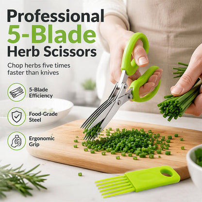 Multi-Blade Herb Scissors | 3- & 5-Layer Options