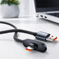 ⚡ 100W-Rated 90° USB-A to USB-C Cable – Game & Charge