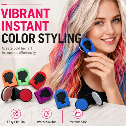 🌈 Washable Hair Color Powder – Temporary Slide-On Hair Chalk for Parties