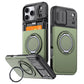 📱 Rugged Phone Case with Card Holder – Camera Slider & Kickstand