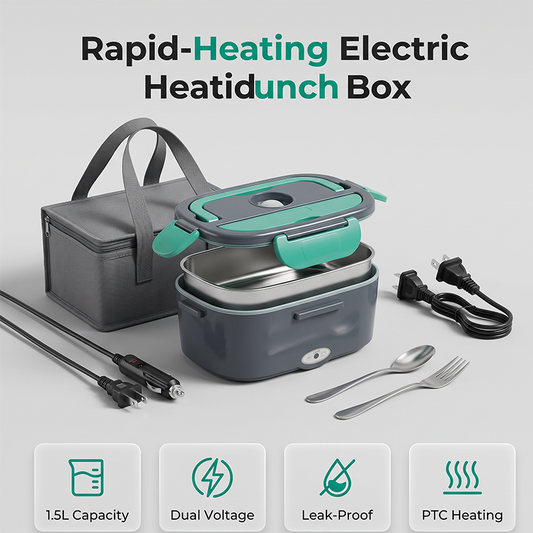 🍱 Electric Heated Lunch Box – Stainless Steel Tray, Multi-Plug