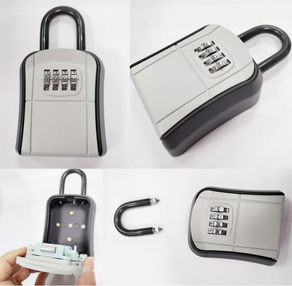 🔐 4-Digit Key Lock Box with Removable Hook – Aluminium