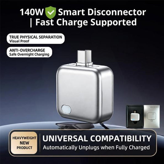 ⚡ 140W Smart Auto-Disconnect Charger – Compact Power Adapter