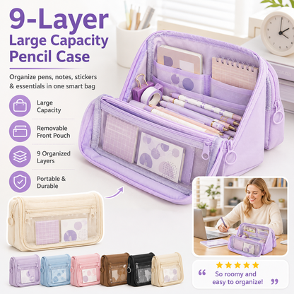 ✏️ 9-Layer Pencil Case | Big Storage