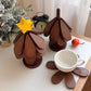 🌳 Foldable Wooden Trivet Set | Table-Saving Style