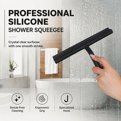 🧼 Silicone Shower Squeegee | Matte Black