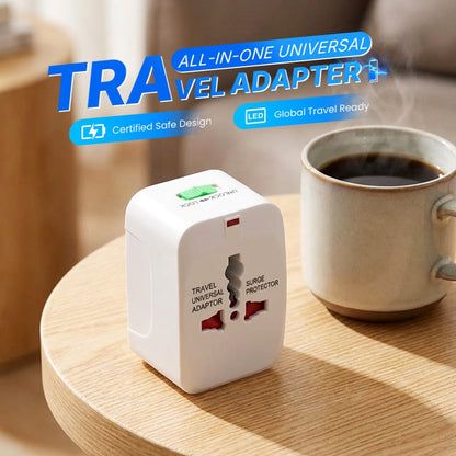 🌍 Universal Travel Adapter | USB Option