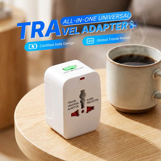 🌍 Universal Travel Adapter | USB Option