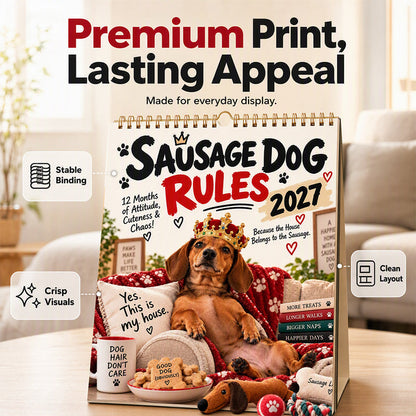 🐾 2027 Dachshund Wall Calendar | Playful Dog Edition