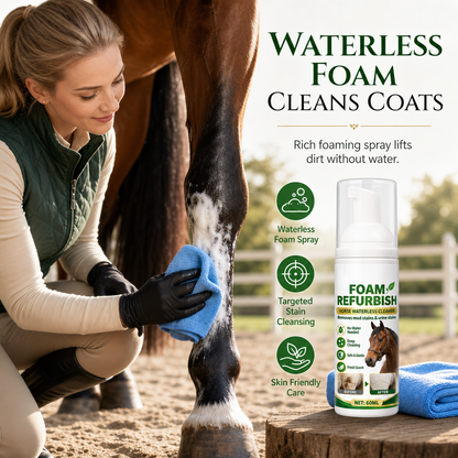 Waterless Horse Cleaning Foam Spray and Towel Set