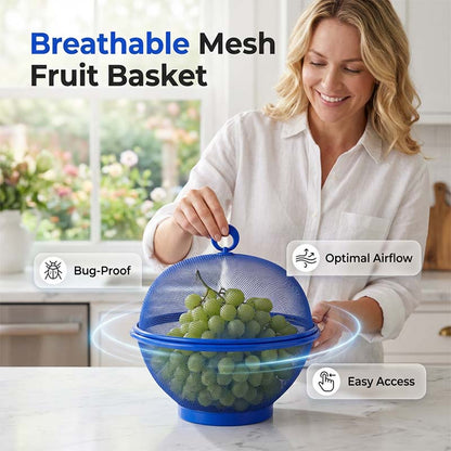 🍓 Mesh Fruit Basket with Lid | Wash & Drain