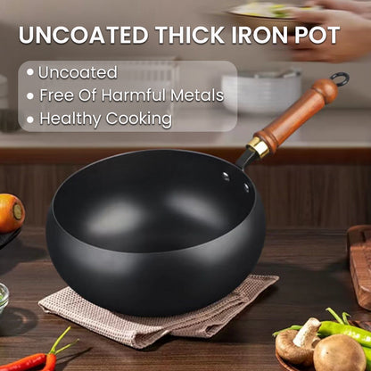 🍳 26cm Uncoated Iron Pot | Lid Option