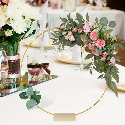 ✨ Gold Floral Hoop Centerpiece | LED String