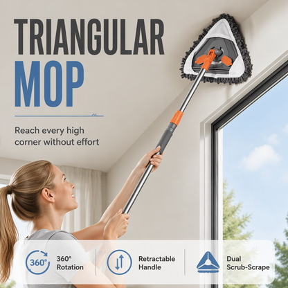 🧹 Triangular Telescopic Mop | 78–112cm