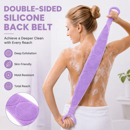 🛁 Double-Sided Silicone Back Scrubber | 7 Colors
