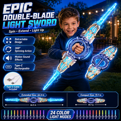 ⚔️ Rechargeable Double-Blade Light Sword | 24 Modes