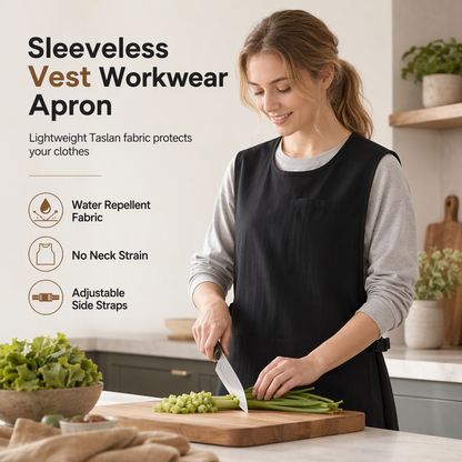 🧑‍🍳 Water-Resistant Kitchen Vest Apron | 5 Colors
