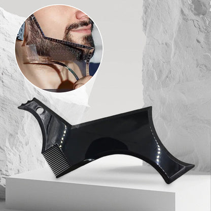 🧔 Beard Shaping Tool with Comb | Clear/Black