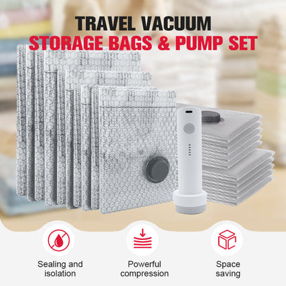 🧳 Vacuum Storage Bag Set | Manual/Electric Pump