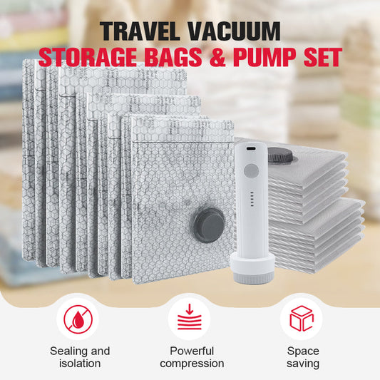 🧳 Vacuum Storage Bag Set | Manual/Electric Pump