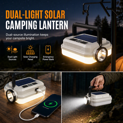 🏕️ Solar Rechargeable Camping Lantern | Work Light
