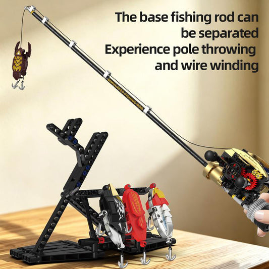🎣 Fishing Rod Building Block Set | 2 Reel Styles