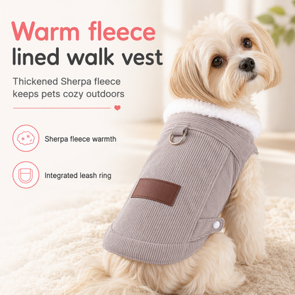 🐾 Fleece-Lined Pet Vest | Warm & Cosy
