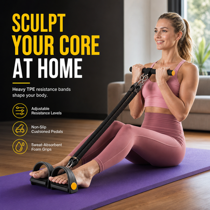 Multifunctional Pedal Resistance Band Elastic Pull Rope for Abdominal Exercise Home Workout Yoga and Pilates Fitness for Men and Women