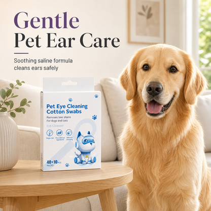 Pet Ear and Eye Cleaning Cotton Swabs for Cats and Dogs