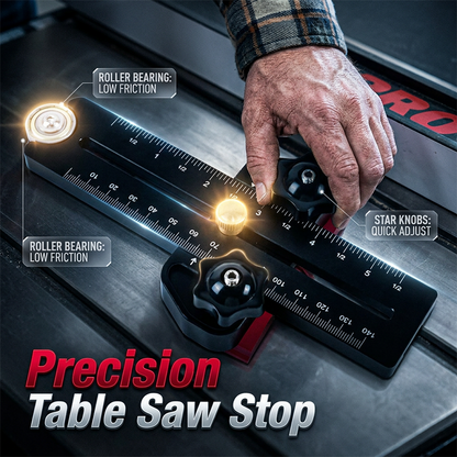 🪚 Precision Table Saw Stop | Aluminium Woodworking Guide