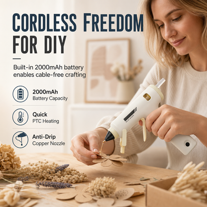 🔧 Cordless Mini Hot Glue Gun | Rechargeable Craft Tool