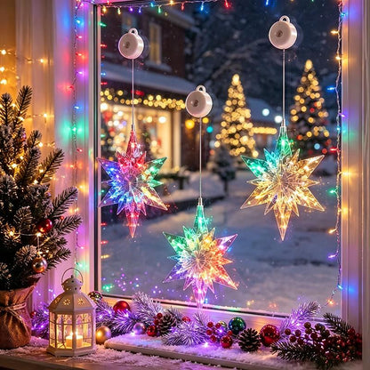 🥳2026 HOT SALE🥳💞50K+ SOLD! 🎄✨ 50% OFF! DIY Christmas Suction Window Lights – no drill, no residue, battery powered & reusable. Multiple festive shapes, warm or colourful glow! 🪟💚