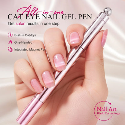 💅 All-in-One Cat Eye Gel Nail Pen 3ml | Magnetic Cap & Precision Brush | UV/LED Cure, Multiple Shades