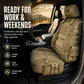 🚙 Tactical Car Seat Cover with Storage Pockets | Organiser & Seat Protector for Road Trips | Black / Army Green