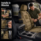 🚙 Tactical Car Seat Cover with Storage Pockets | Organiser & Seat Protector for Road Trips | Black / Army Green