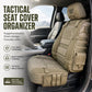 🚙 Tactical Car Seat Cover with Storage Pockets | Organiser & Seat Protector for Road Trips | Black / Army Green