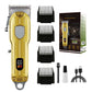 💈 Rechargeable Hair Clipper 10W | 7200 RPM Motor, LCD Display & 4 Guide Combs | Gold or Silver