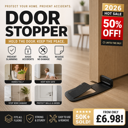 🚪 Adhesive Door Stopper Protector | No Drill